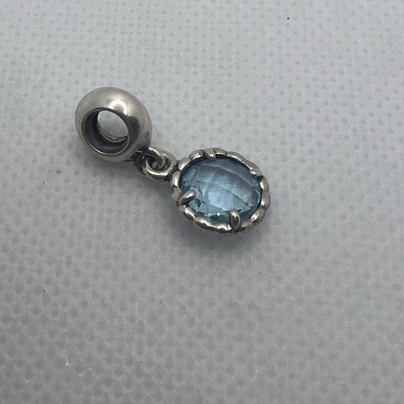 Authentic Pandora Cool Breeze Blue Topaz Dangle Charm Sterling Silver 925 - Picture 3 of 6